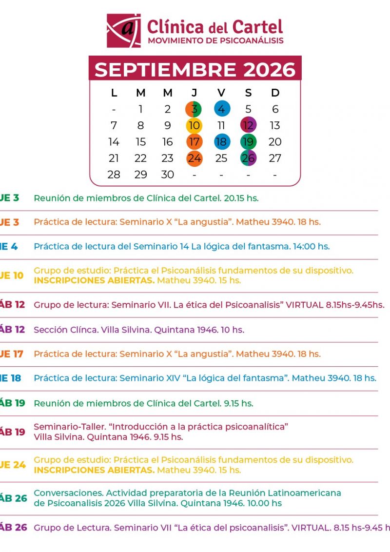 AGENDA SEPTIEMBRE | 2026
