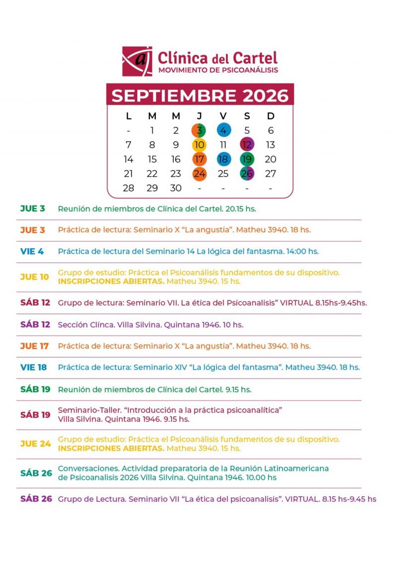 AGENDA SEPTIEMBRE | 2026